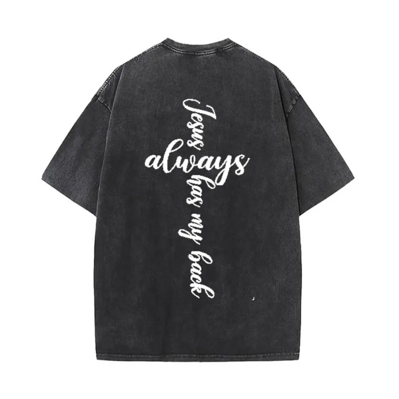 Jesus Always Has My Back Vintage Washed T-shirt sold by GTHIC