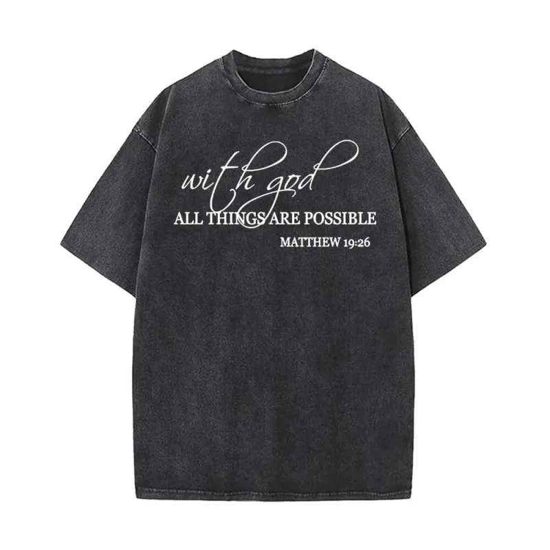 With God All Things Are Possible Vintage Washed T-shirt sold by GTHIC