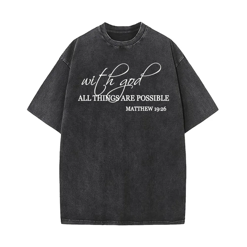 With God All Things Are Possible Vintage Washed T-shirt sold by GTHIC