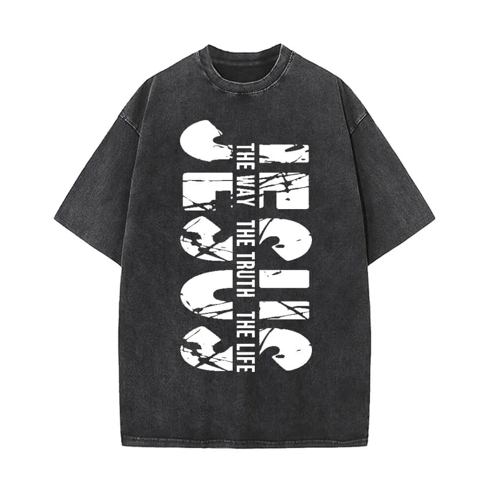 Jesus Is The Way The Truth The Life Vintage Washed T-shirt sold by GTHIC
