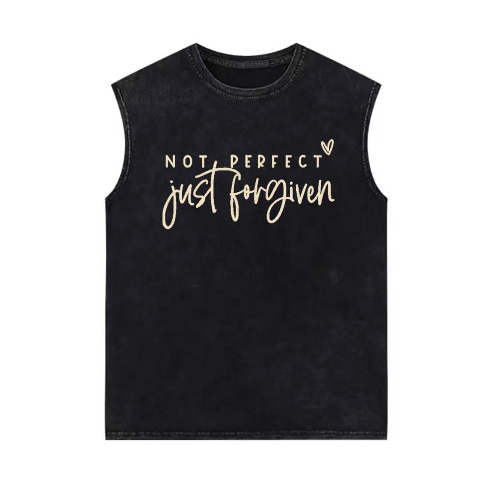 Not Perfect Just Forgiven Vintage Washed Vest Top sold by GTHIC