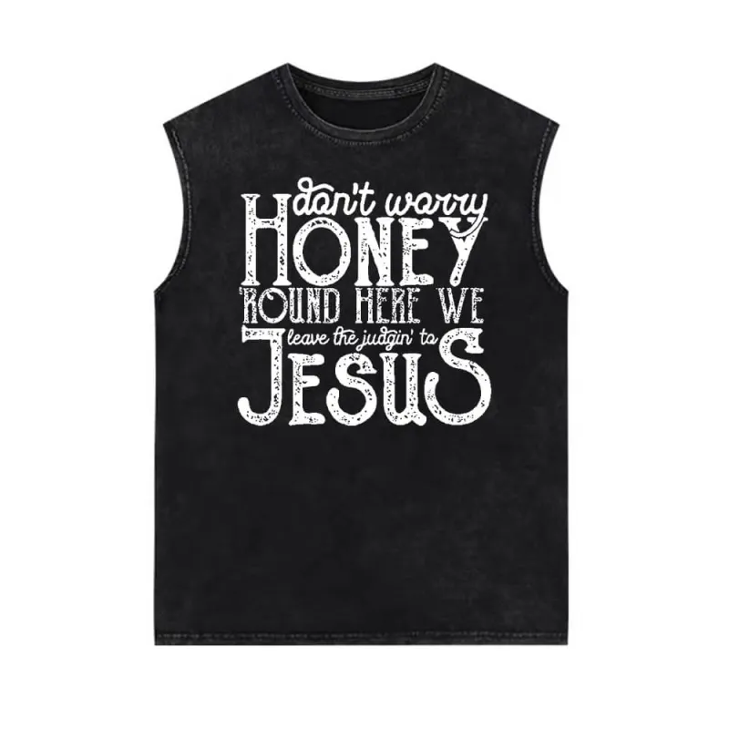 We Leave the Judgin' to Jesus Vintage Washed Vest Top sold by GTHIC