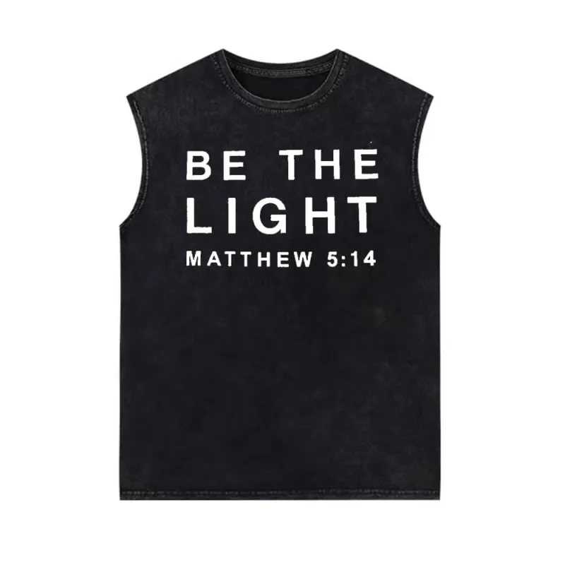 Be The Light Pattern Vintage Washed Vest Top sold by GTHIC
