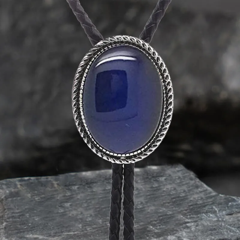 Vintage Natural Gemstone Cowboy Alloy Bolo Tie sold by GTHIC product image thumbnail 3