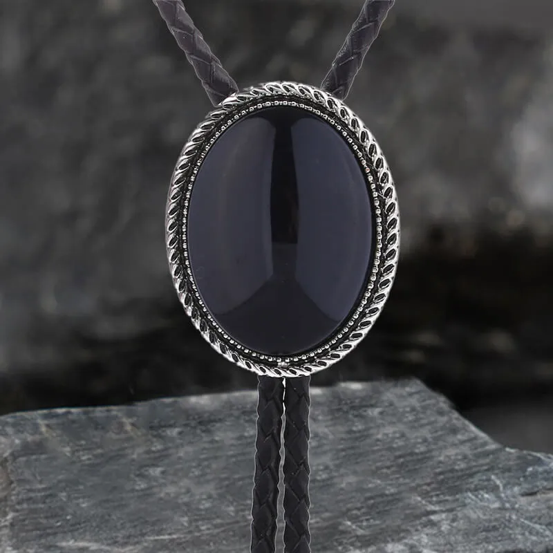 Vintage Natural Gemstone Cowboy Alloy Bolo Tie sold by GTHIC product image thumbnail 5