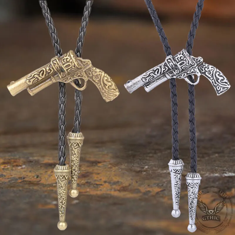 Vintage Arabesque Pattern Gun Shape Alloy Bolo Tie sold by GTHIC