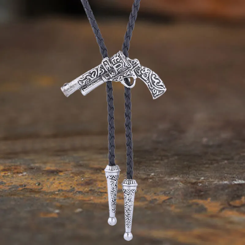 Vintage Arabesque Pattern Gun Shape Alloy Bolo Tie sold by GTHIC product image thumbnail 3