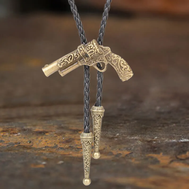 Vintage Arabesque Pattern Gun Shape Alloy Bolo Tie sold by GTHIC product image thumbnail 2