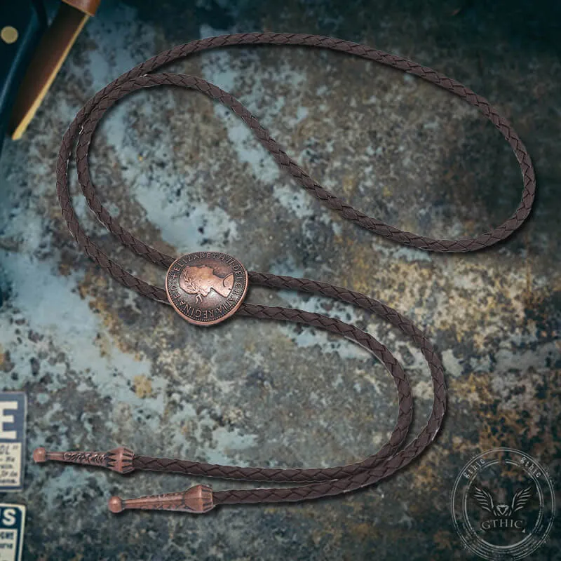 Vintage Queen Pattern Ancient Coin Alloy Bolo Tie sold by GTHIC product image thumbnail 3
