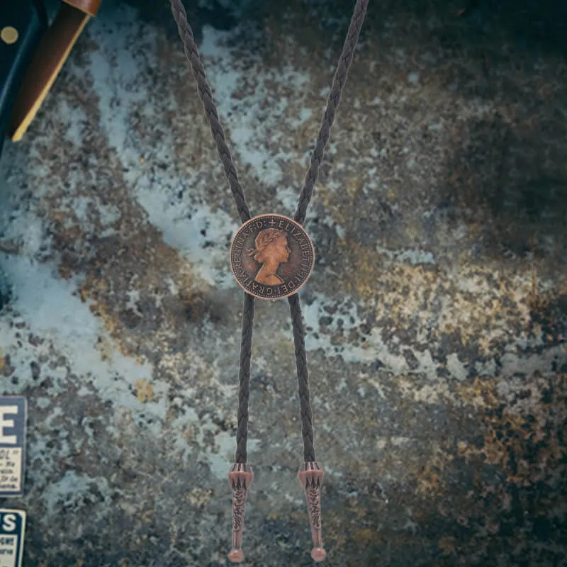 Vintage Queen Pattern Ancient Coin Alloy Bolo Tie sold by GTHIC product image thumbnail 5