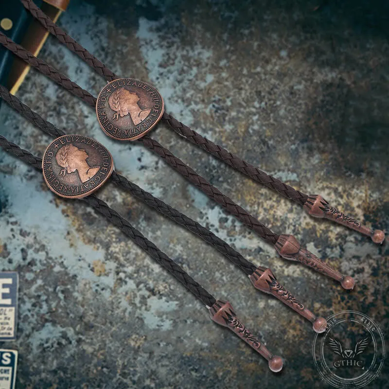 Vintage Queen Pattern Ancient Coin Alloy Bolo Tie sold by GTHIC