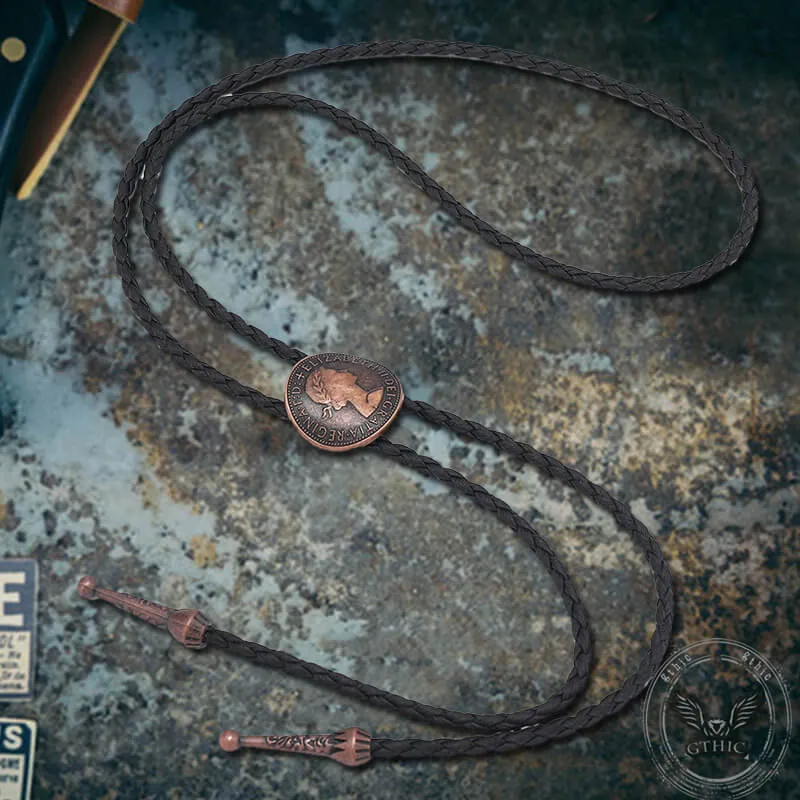 Vintage Queen Pattern Ancient Coin Alloy Bolo Tie sold by GTHIC product image thumbnail 2