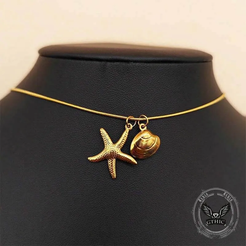 Fashion Starfish Shell Stainless Steel Necklace sold by GTHIC product image thumbnail 2