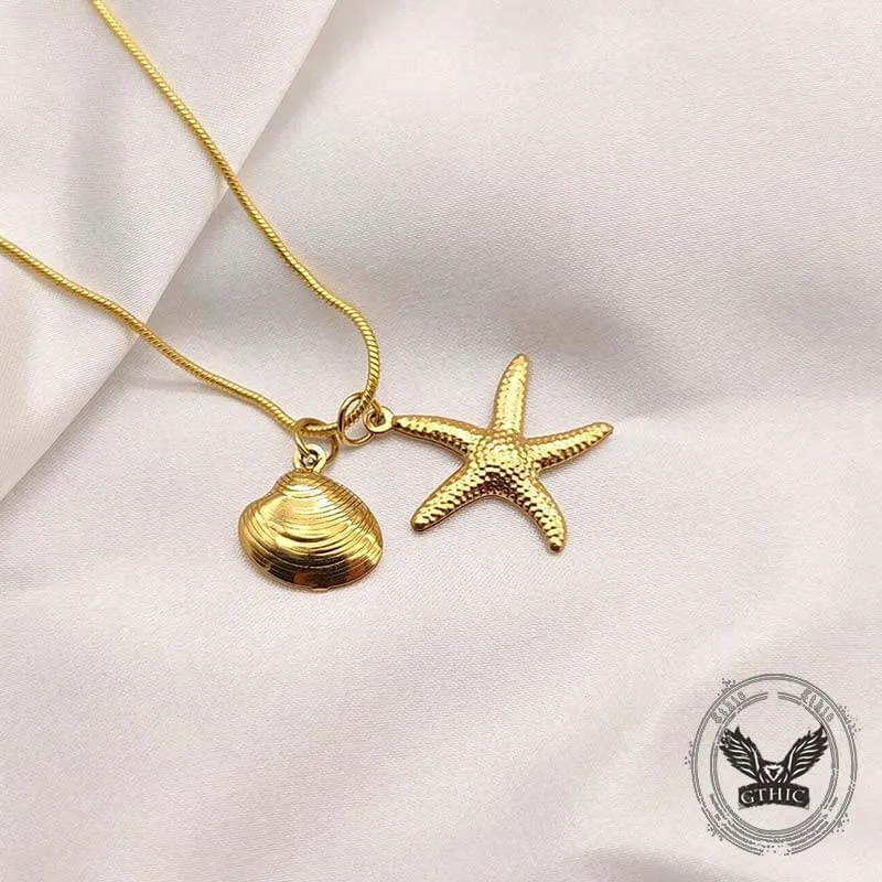 Fashion Starfish Shell Stainless Steel Necklace sold by GTHIC product image thumbnail 4