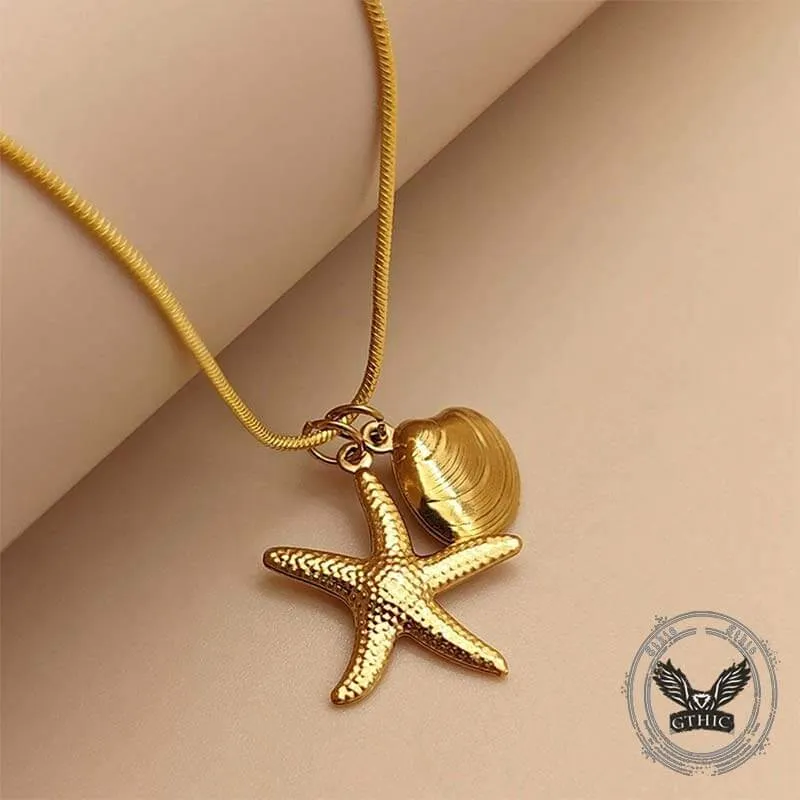 Fashion Starfish Shell Stainless Steel Necklace sold by GTHIC product image thumbnail 5