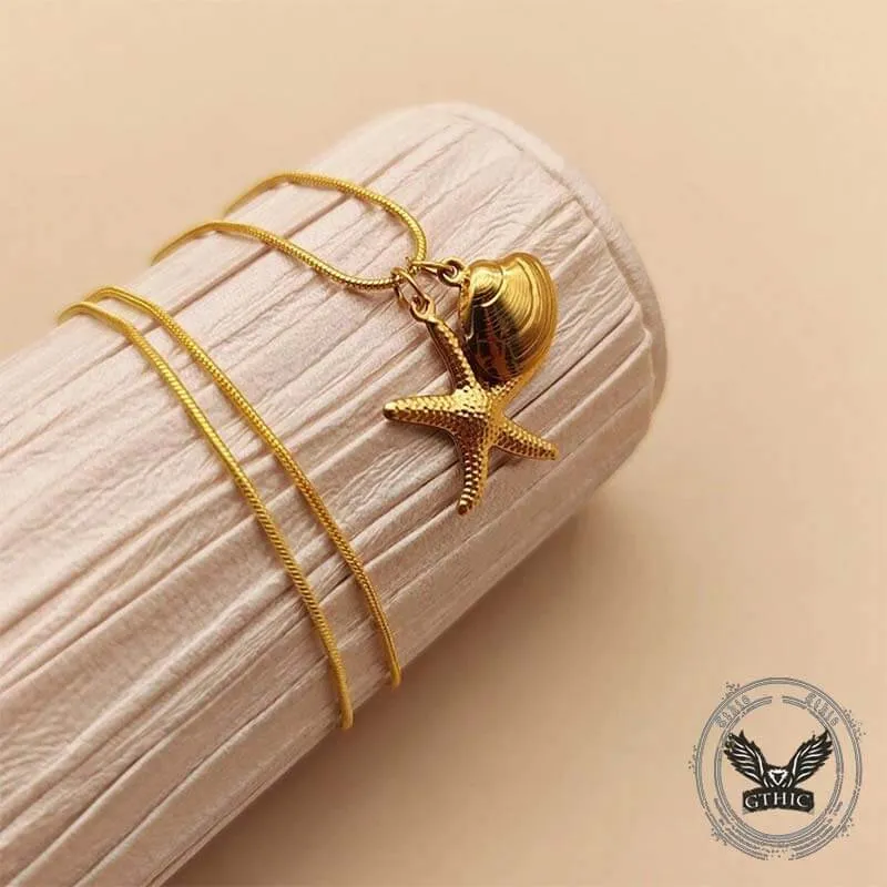 Fashion Starfish Shell Stainless Steel Necklace sold by GTHIC product image thumbnail 3