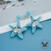 Ocean Style Braided Blue Starfish Rice Bead Earrings sold by GTHIC