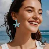 Ocean Style Braided Blue Starfish Rice Bead Earrings sold by GTHIC