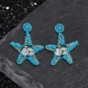 Ocean Style Braided Blue Starfish Rice Bead Earrings sold by GTHIC
