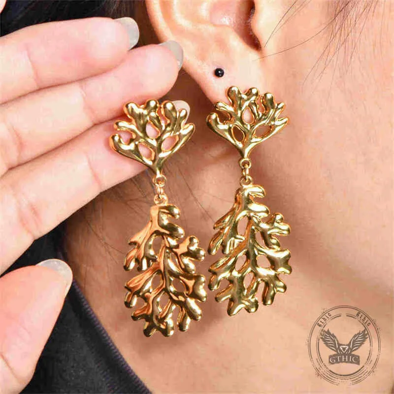 Versatile Starfish Seaweed Stainless Steel Drop Earrings sold by GTHIC product image thumbnail 5