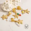 Ocean Style Starfish Shell Stainless Steel Earrings sold by GTHIC