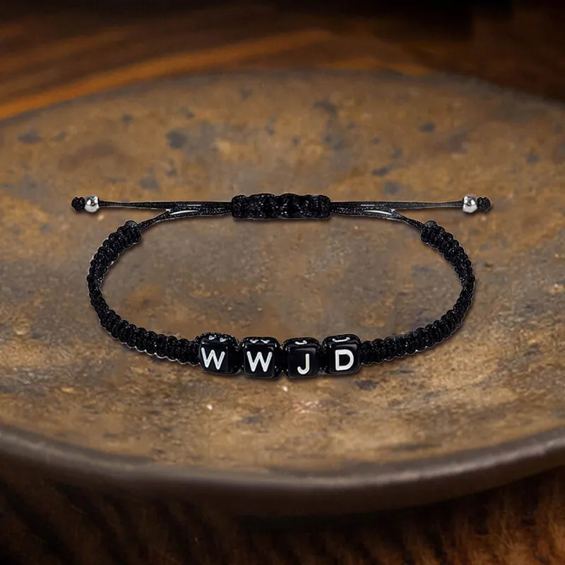Simple Hand-Woven WWJD Letter Wax Wire Bracelet sold by GTHIC