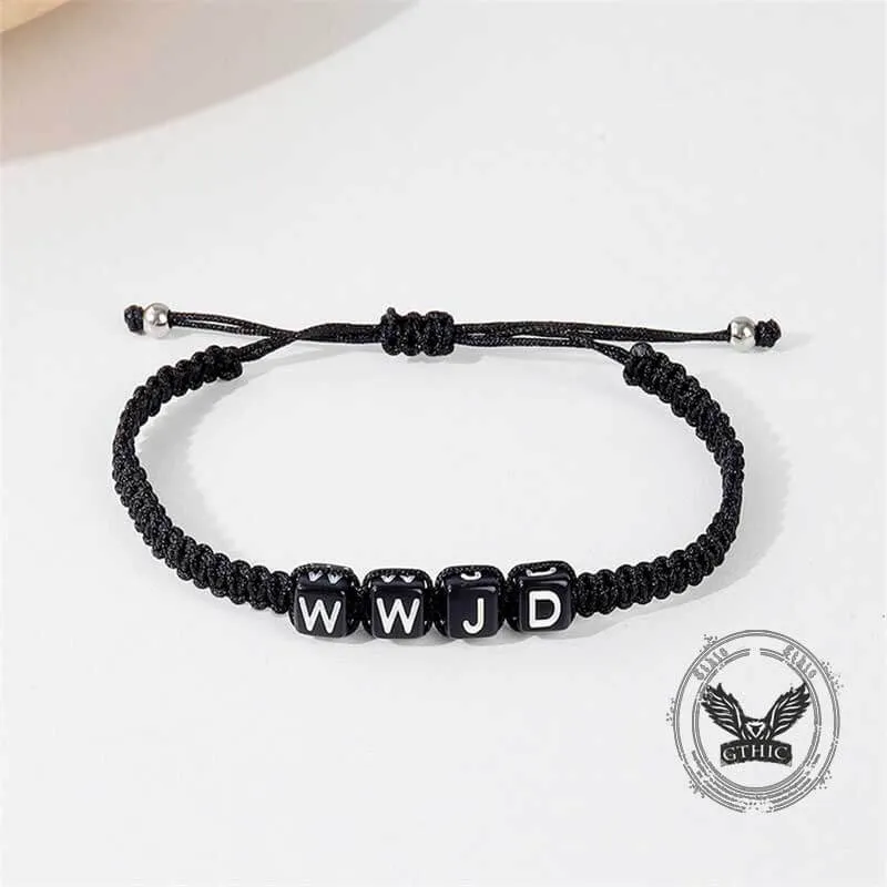 Simple Hand-Woven WWJD Letter Wax Wire Bracelet sold by GTHIC product image thumbnail 5