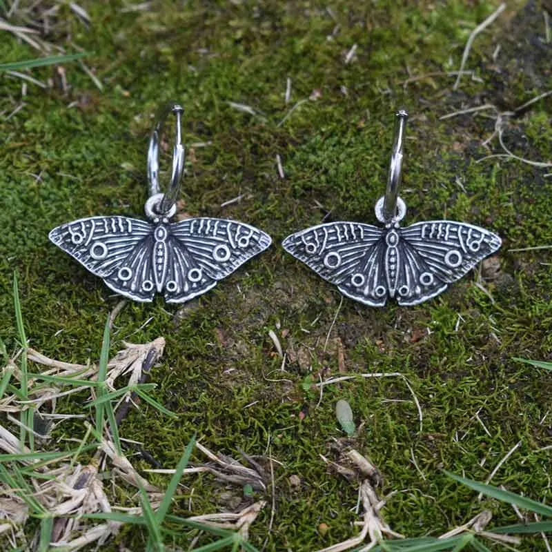 Vintage Witchcraft Butterfly Moth Alloy Earrings sold by GTHIC