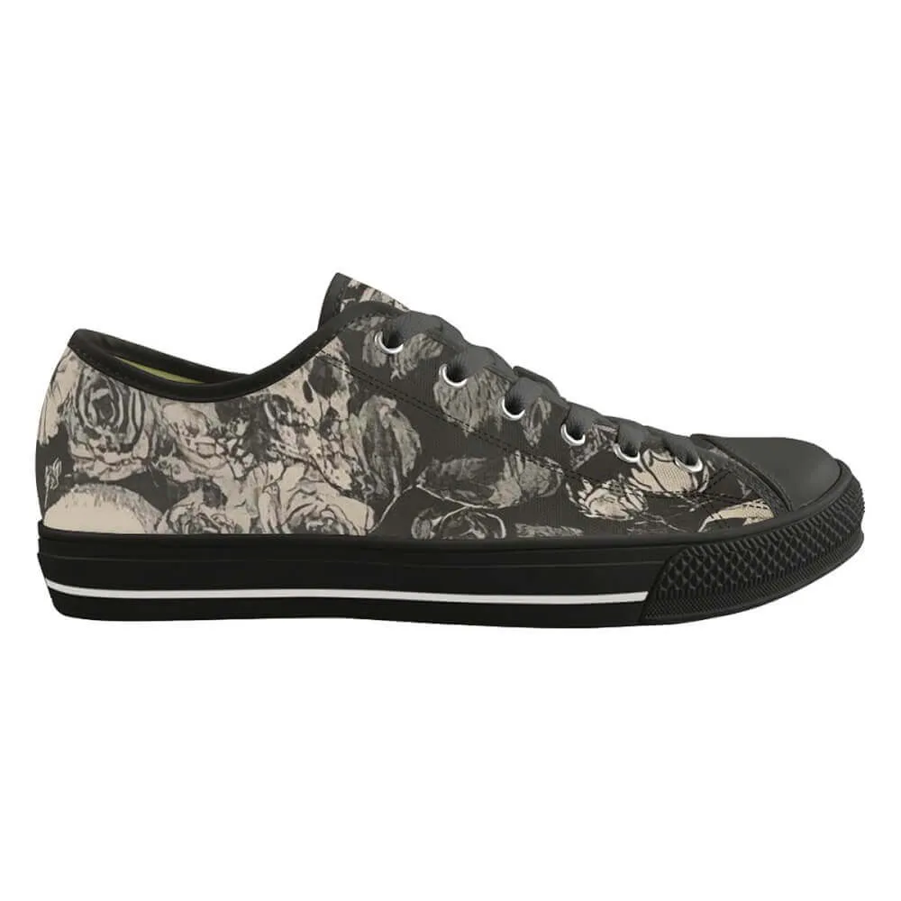 Gothic Flower Skull Print Canvas Shoes sold by GTHIC product image thumbnail 3