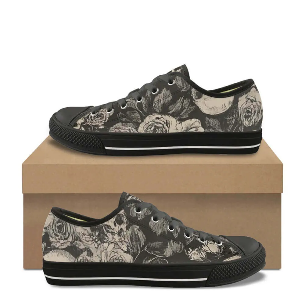 Gothic Flower Skull Print Canvas Shoes sold by GTHIC