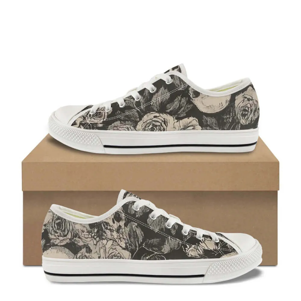 Gothic Flower Skull Print Canvas Shoes sold by GTHIC product image thumbnail 2