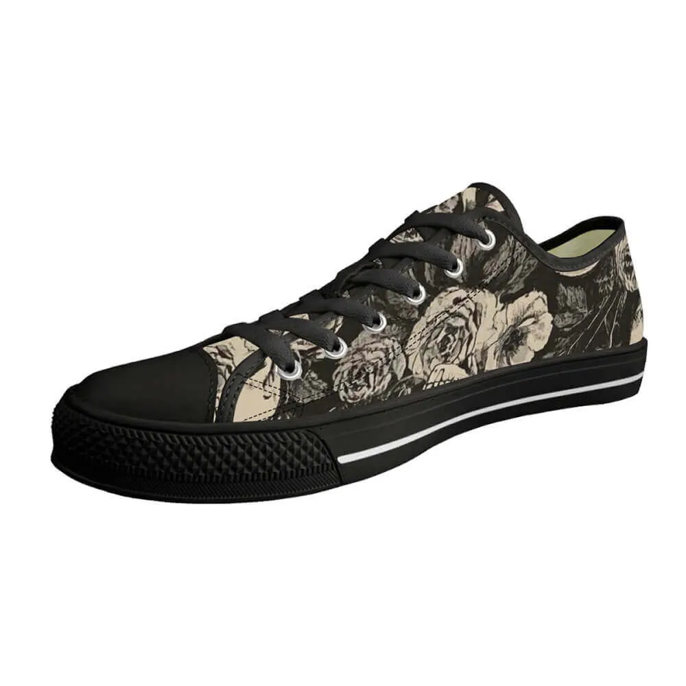 Gothic Flower Skull Print Canvas Shoes sold by GTHIC product image thumbnail 4