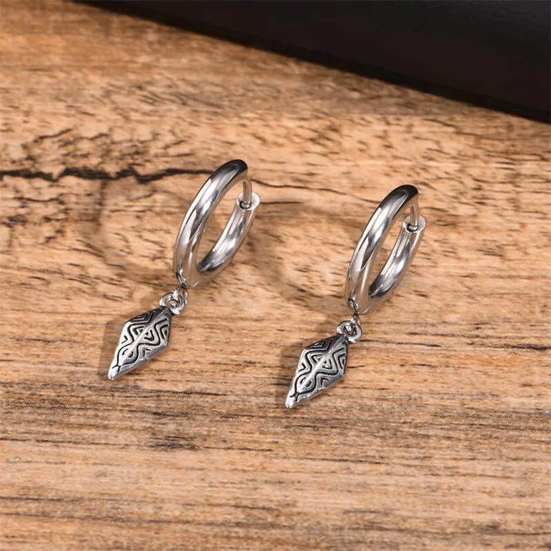 Fashion Rhombus Stainless Steel Dangle Earrings sold by GTHIC