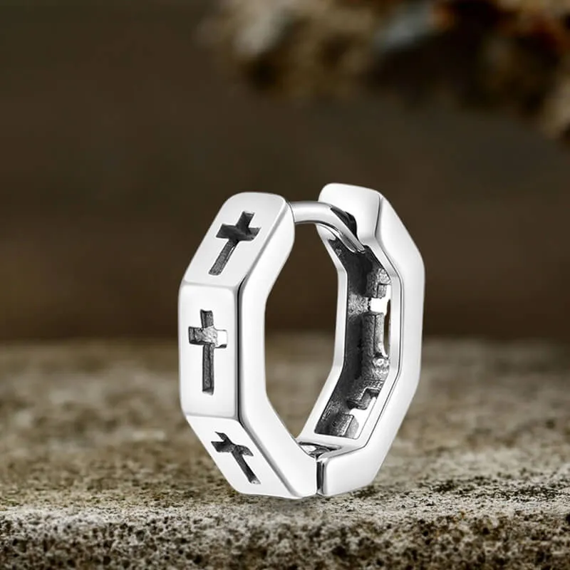 Geometric Hollow Cross Stainless Steel Earrings sold by GTHIC product image thumbnail 5