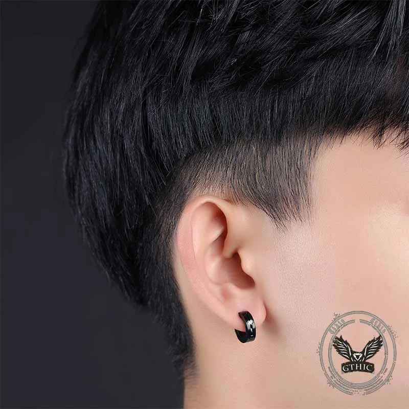 Simple Hip-Hop Stainless Steel Zircon Earrings sold by GTHIC product image thumbnail 2