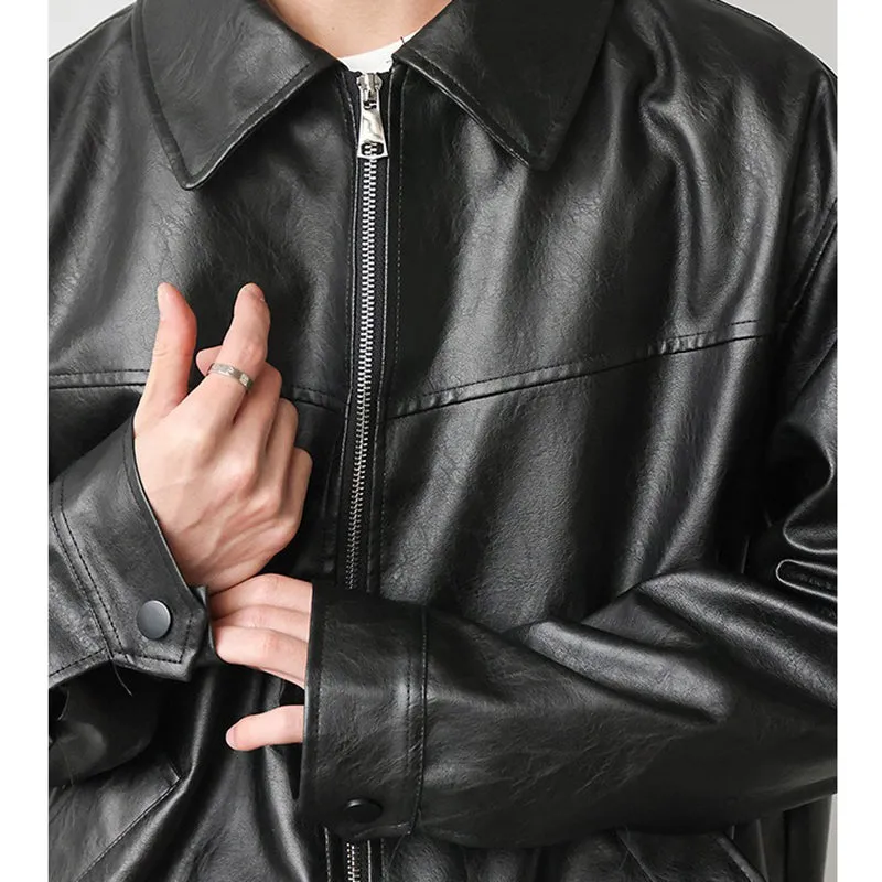Vintage Street Style Black Zipper Leather Jacket sold by GTHIC product image thumbnail 3