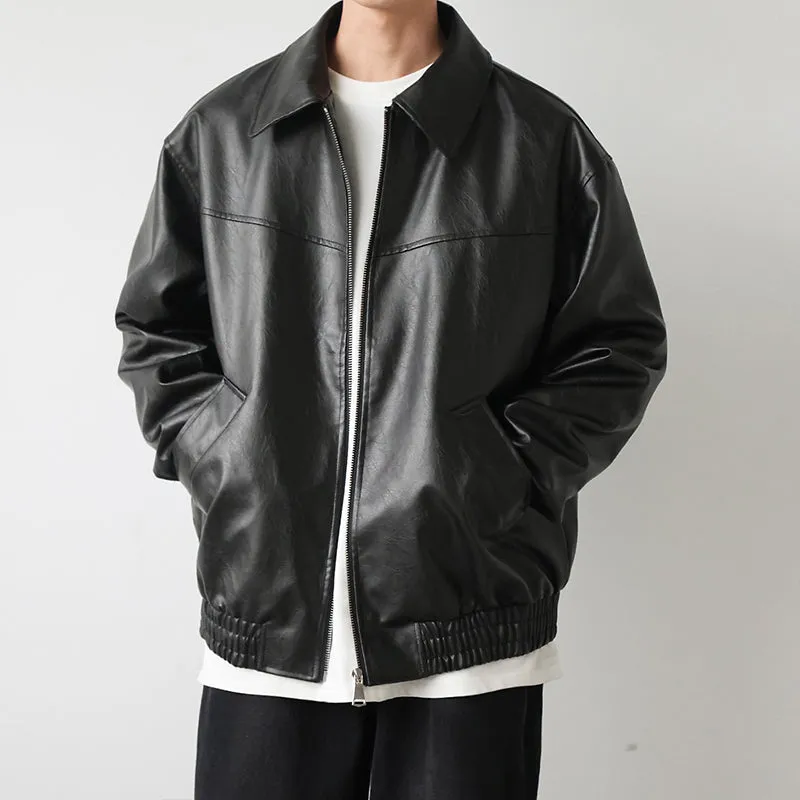 Vintage Street Style Black Zipper Leather Jacket sold by GTHIC