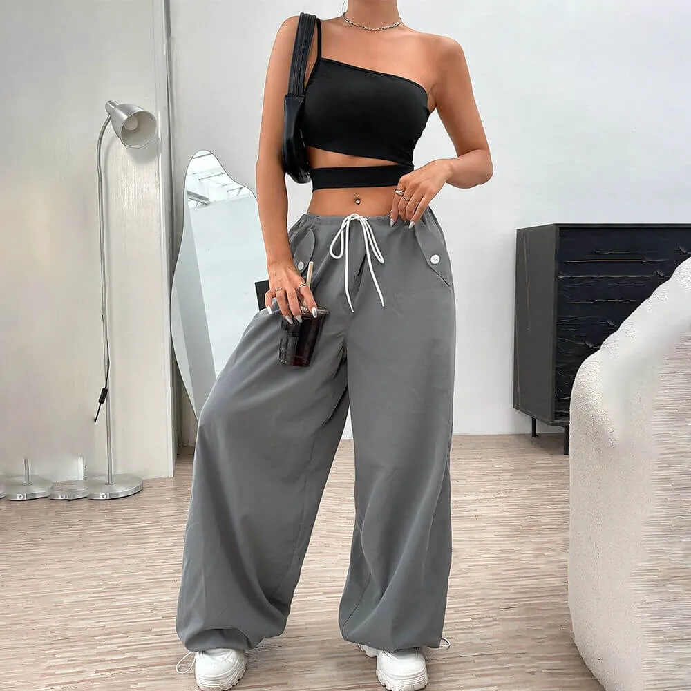 Sexy One Shoulder Backless Crop Top sold by GTHIC product image thumbnail 3