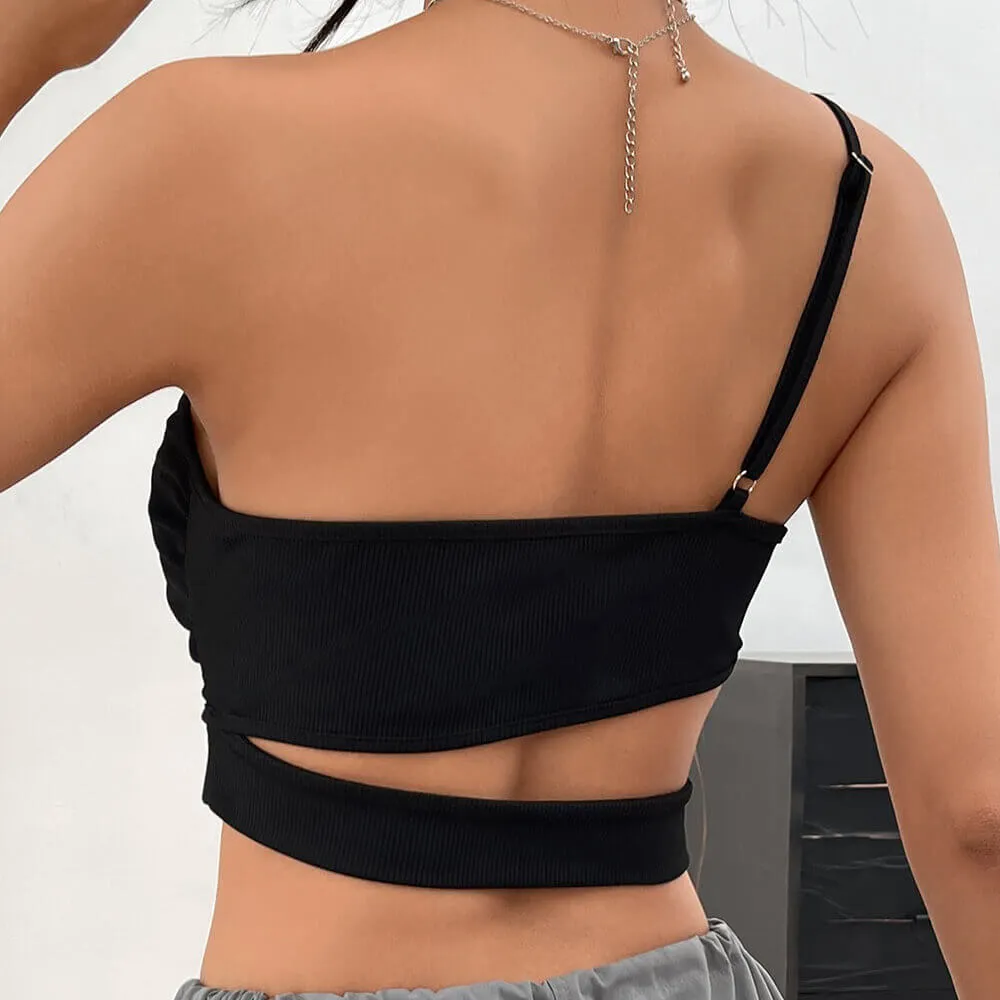 Sexy One Shoulder Backless Crop Top sold by GTHIC product image thumbnail 5