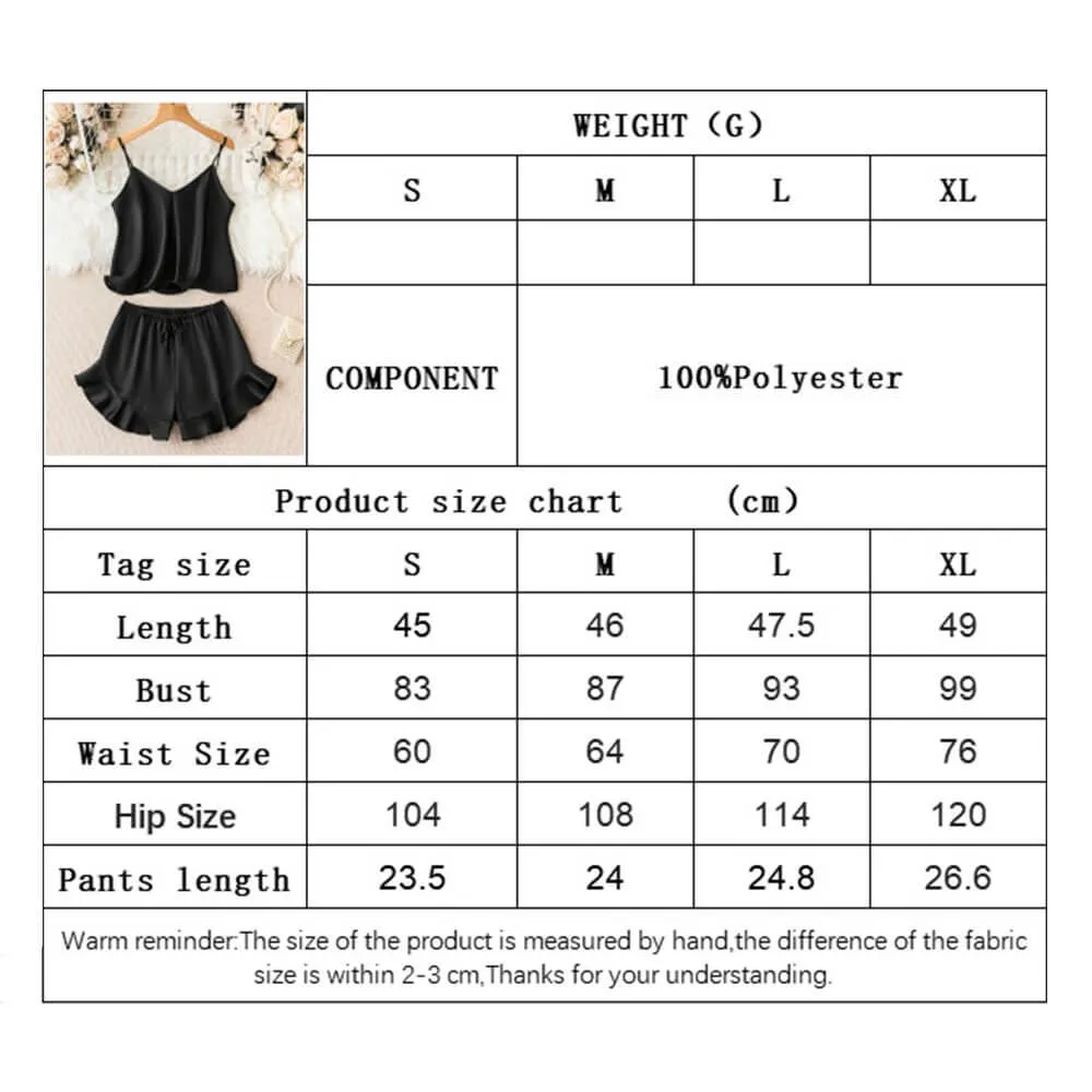 Solid Casual Suspender Pajamas Ruffled Shorts Set sold by GTHIC product image thumbnail 4