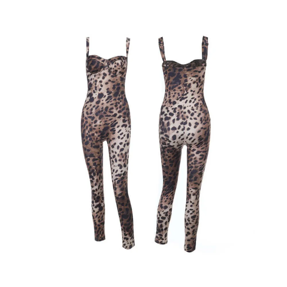 Slim Fit Sexy Leopard Print Jumpsuit sold by GTHIC