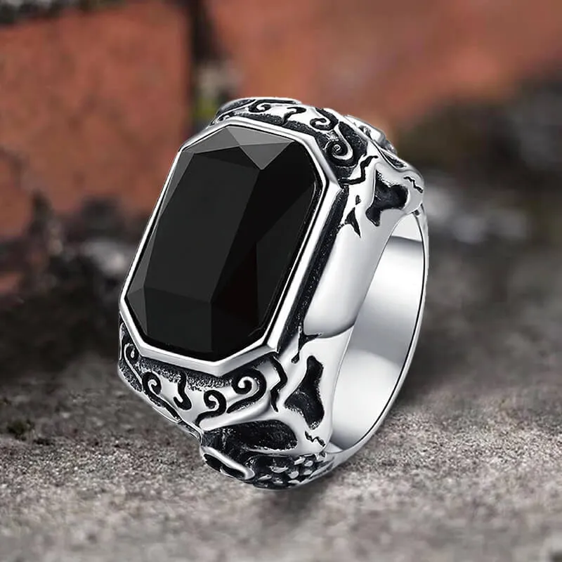 Vintage Zirconia Demon Eye Stainless Steel Skull Ring sold by GTHIC