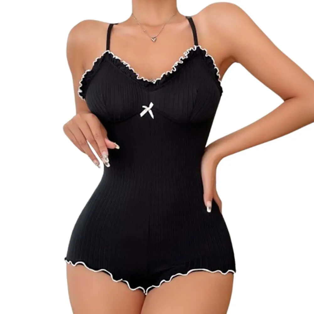 Sexy V-Neck Bow Cross Back Straps Jumpsuit sold by GTHIC product image thumbnail 4