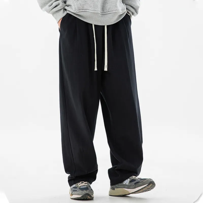 Vintage Solid Color Sand-Washed Pleated Loose Pants sold by GTHIC
