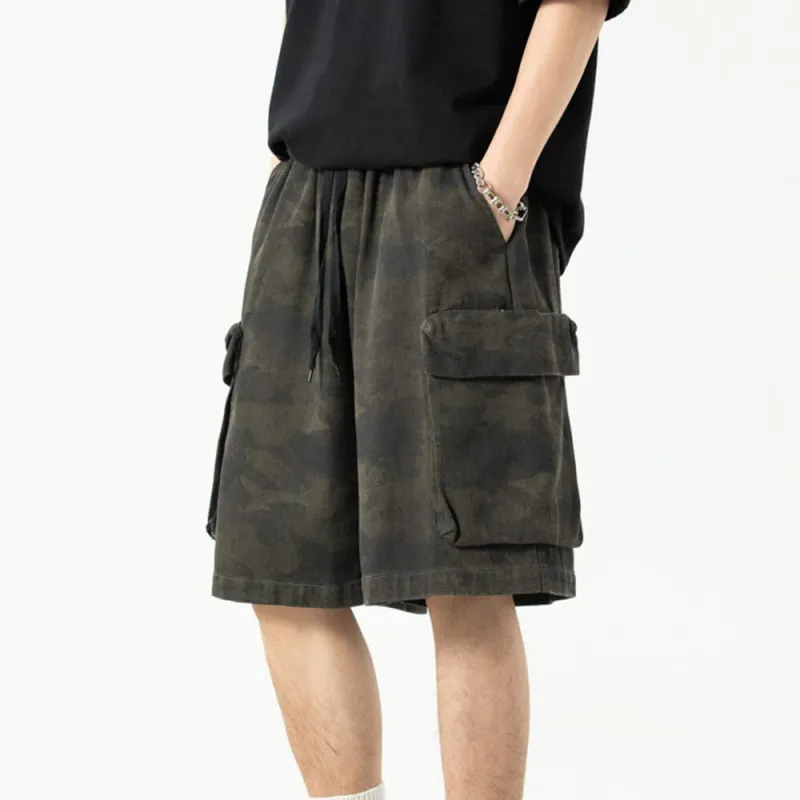 Vintage Camouflage Large Pocket Cargo Shorts sold by GTHIC