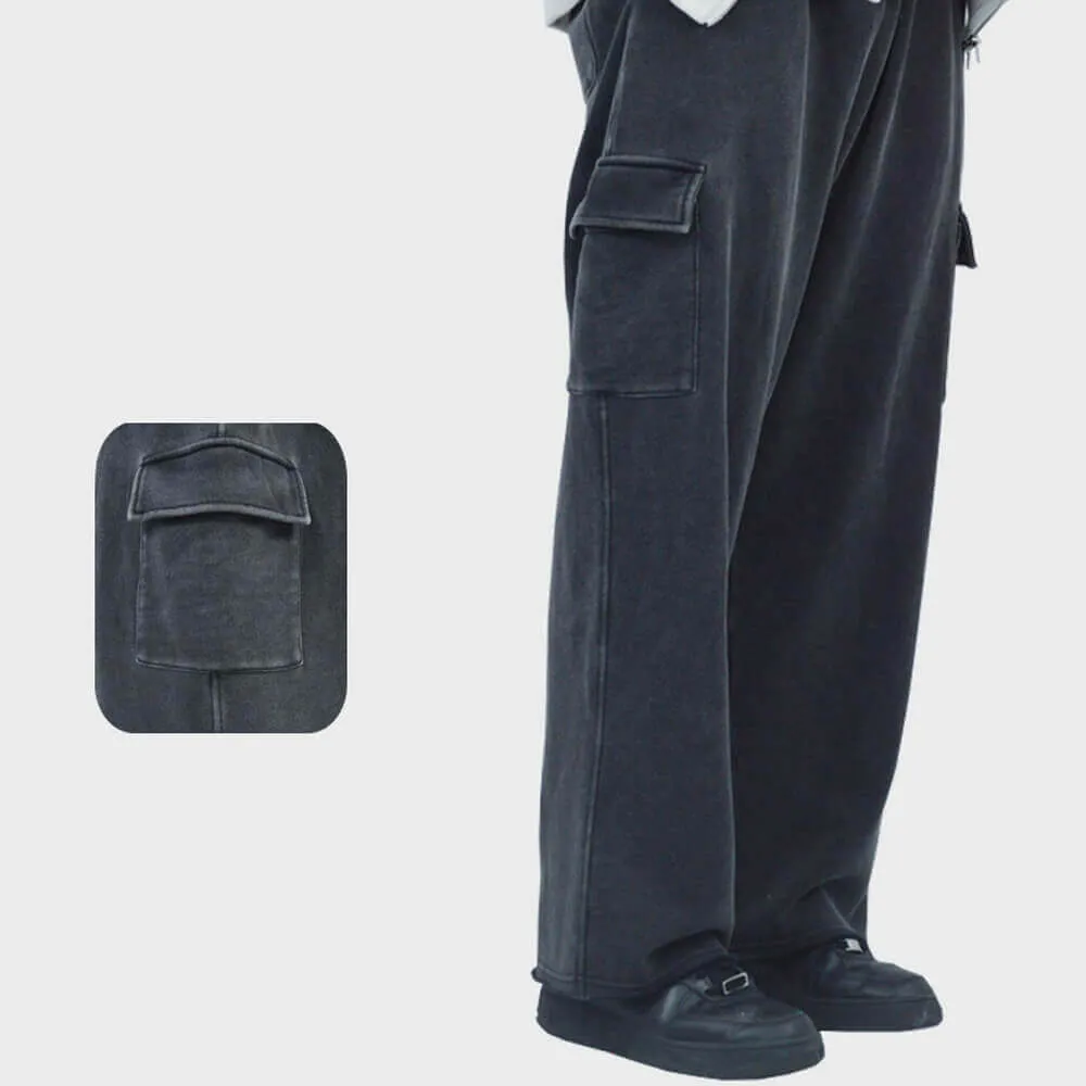 Distressed Washed Faded Loose Straight Overalls sold by GTHIC