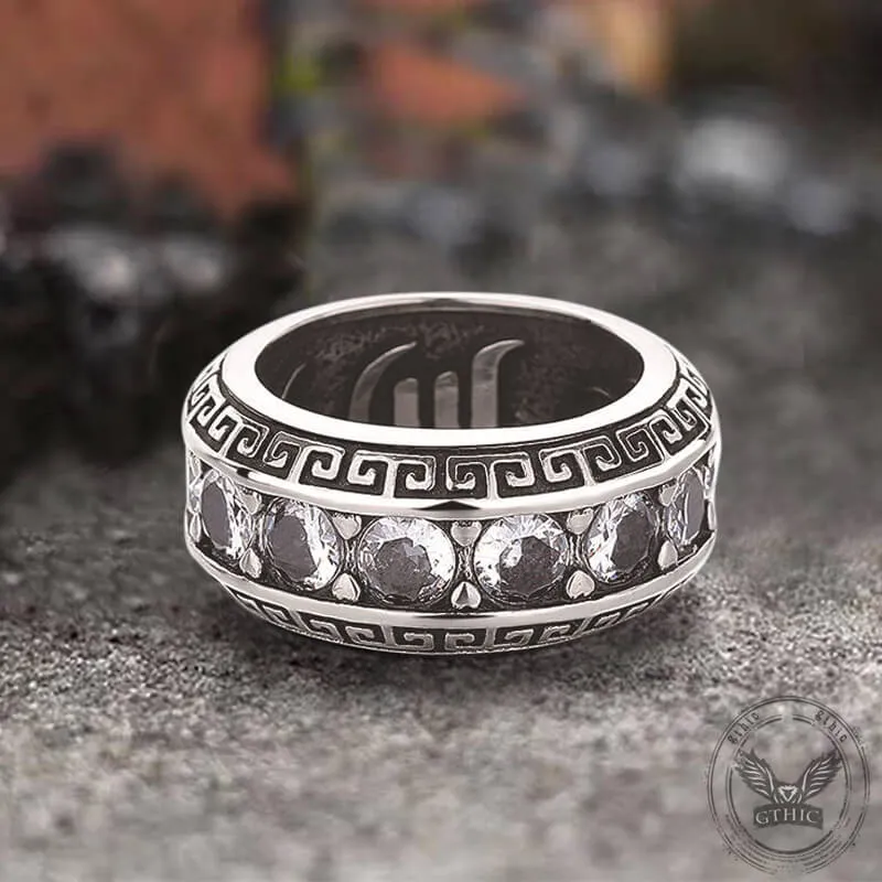 Vintage Six-Word Mantra Zircon Stainless Steel Ring sold by GTHIC product image thumbnail 3