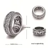 Vintage Six-Word Mantra Zircon Stainless Steel Ring sold by GTHIC