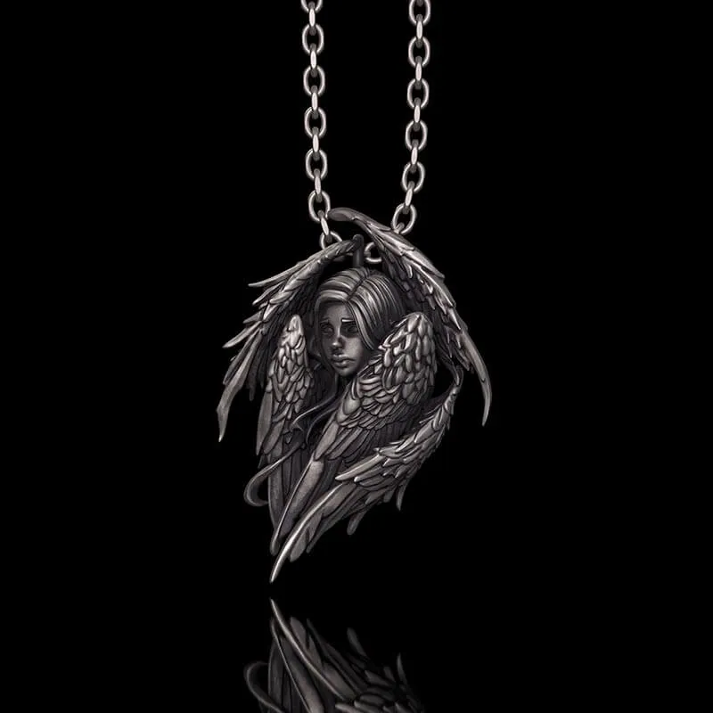 Mystical Witch Angel Sterling Silver Pendant sold by GTHIC