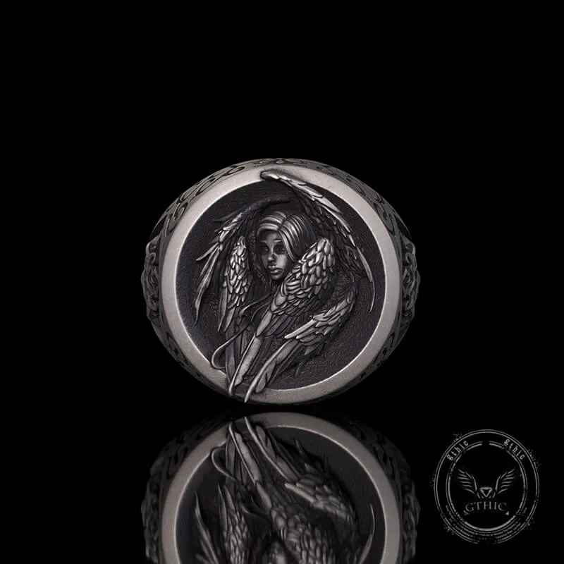 Cross Archangel Guardian Sterling Silver Ring sold by GTHIC product image thumbnail 2